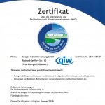 Zertifikat über Anerkennung als Fachbetrieb nach Wasserhaushaltsgesetz